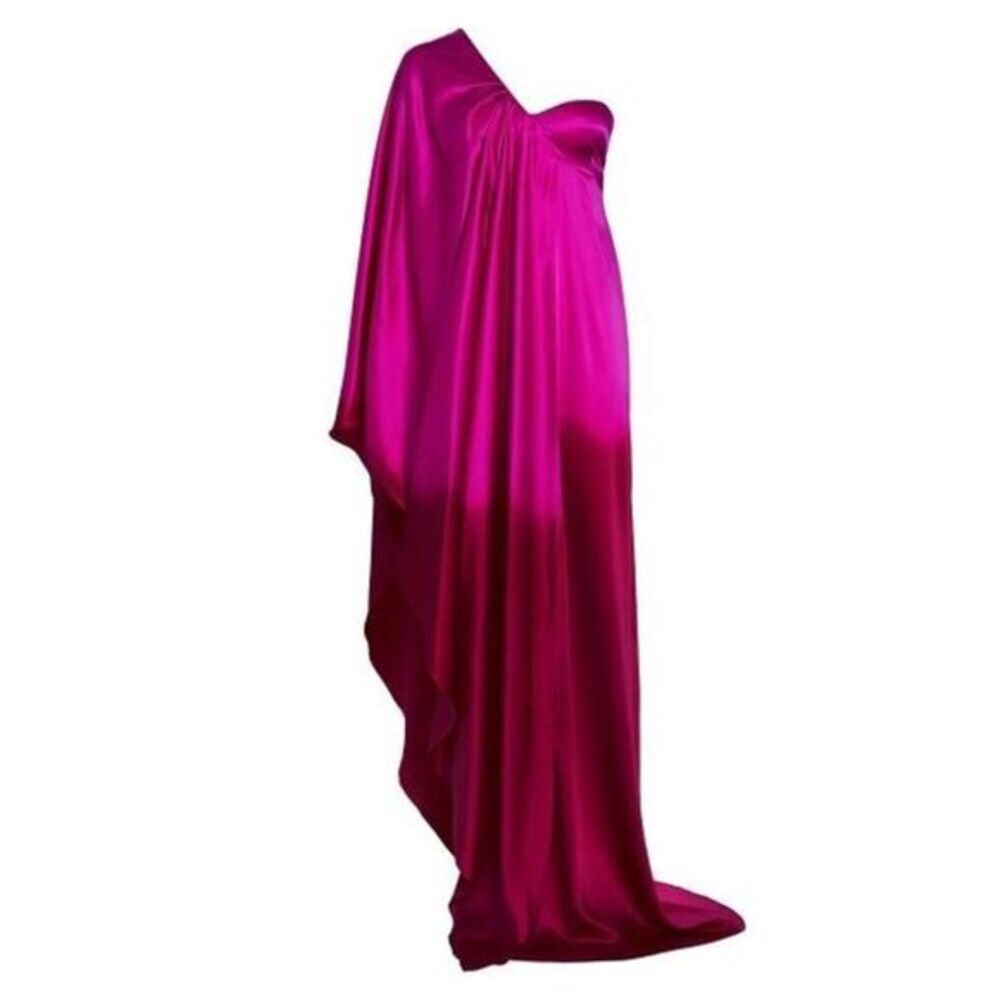 Alejandra Alonso Rojas Women's One-Shoulder Silk Bustier Dress Size 6